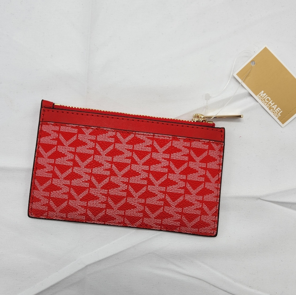 Michael Kors Red Jet Travel Set Card Holder - Picture 2 of 6